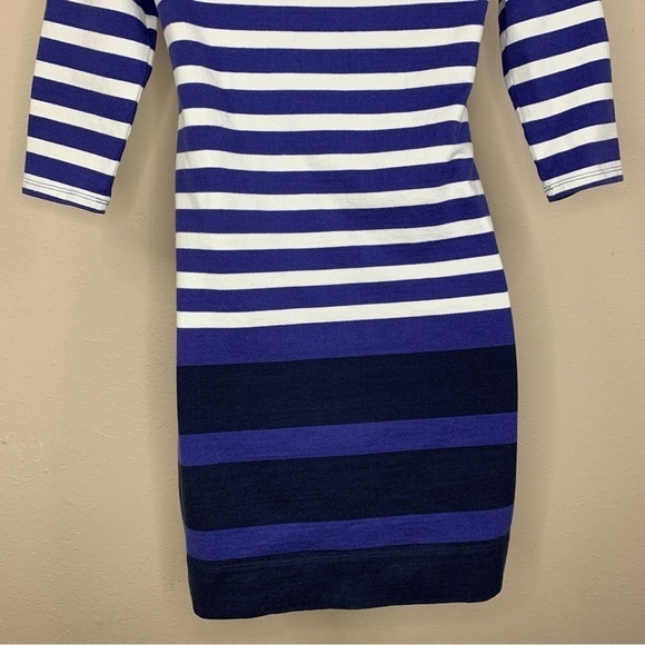 Banana Republic Blue White Striped Dress Stretch Petite Extra Small - Picture 7 of 11